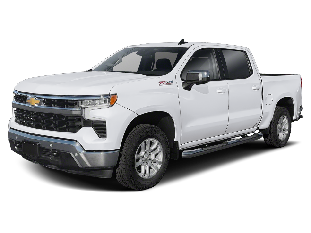 2025 Chevrolet Silverado LT in Summit White — front three-quarter view