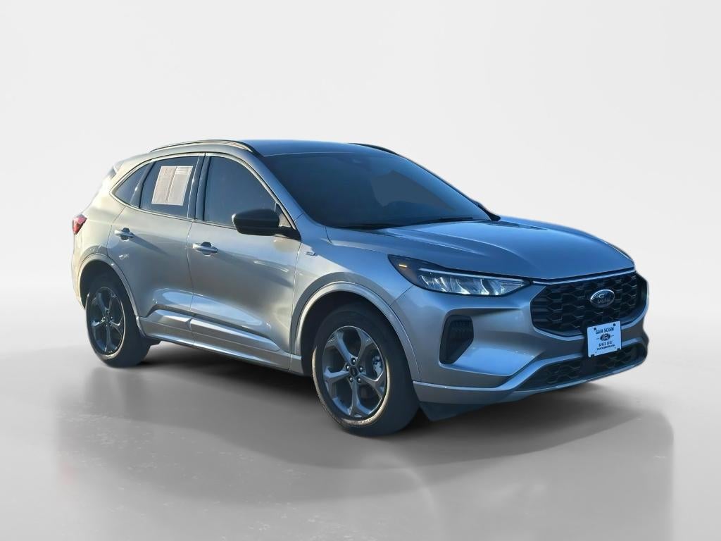 2024 Ford Escape ST-Line in Iconic Silver Metallic — front three-quarter view