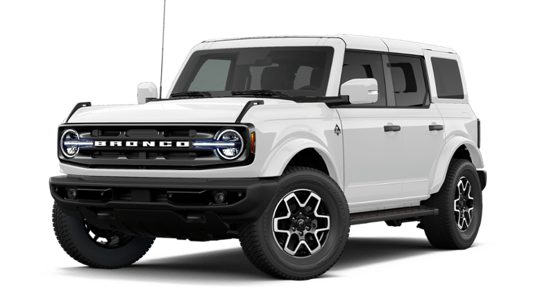 2026 Ford Bronco Outer Banks in Oxford White — front three-quarter view