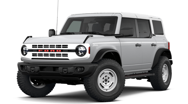 2026 Ford Bronco Heritage Edition in Avalanche Gray — front three-quarter view