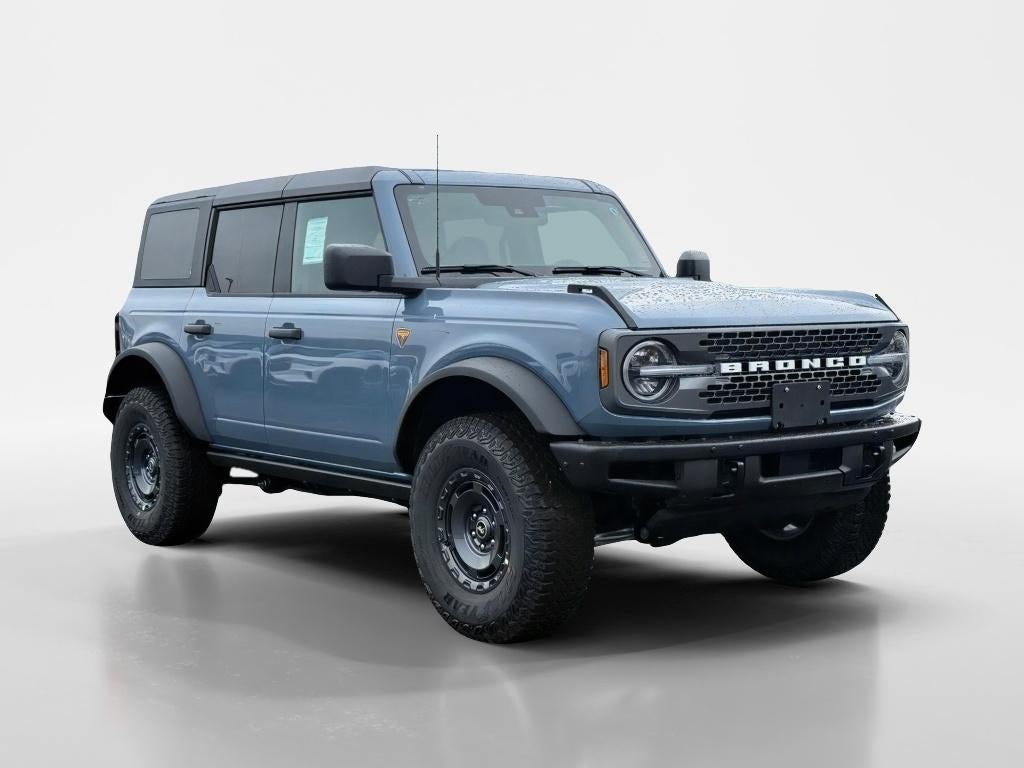2025 Ford Bronco Badlands in Azure Gray Metallic Tri-Coat — front three-quarter view