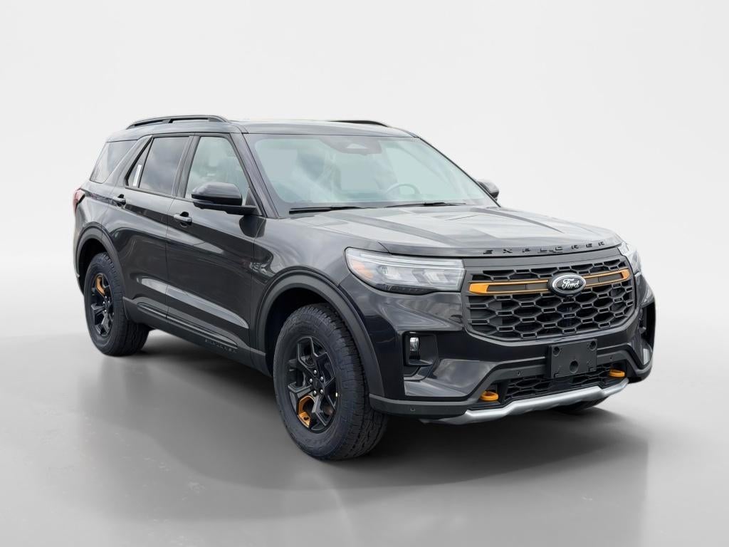 2026 Ford Explorer Tremor in Agate Black Metallic — front three-quarter view