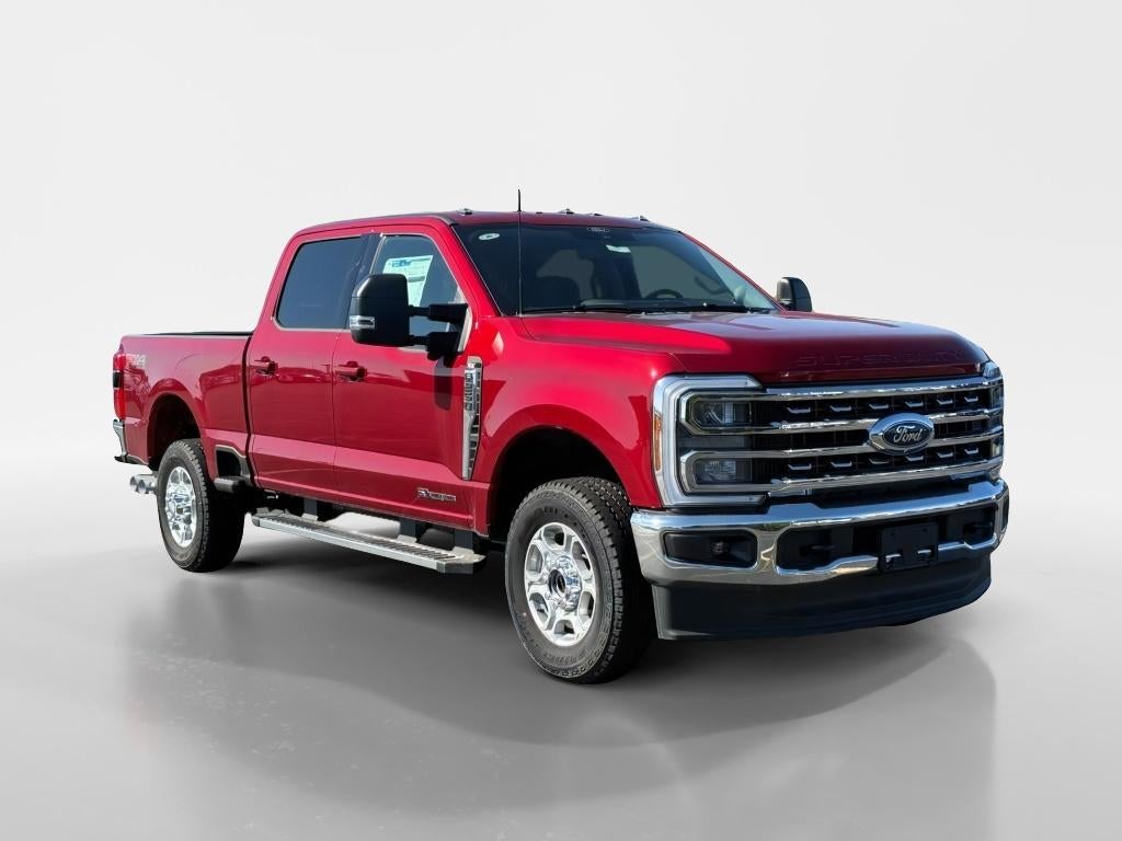 2026 Ford F-250 XLT in Ruby Red Metallic Tinted Clearcoat — front three-quarter view