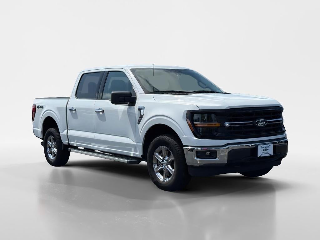 2025 Ford F-150 XLT in Oxford White — front three-quarter view