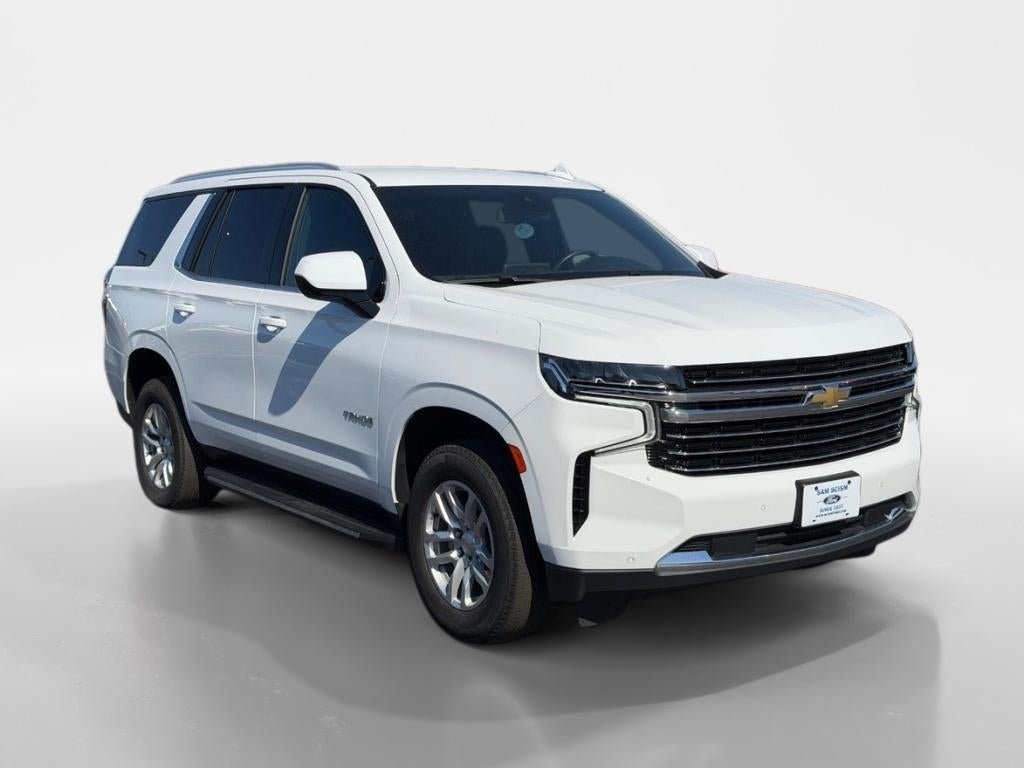 2024 Chevrolet Tahoe LT in Summit White — front three-quarter view