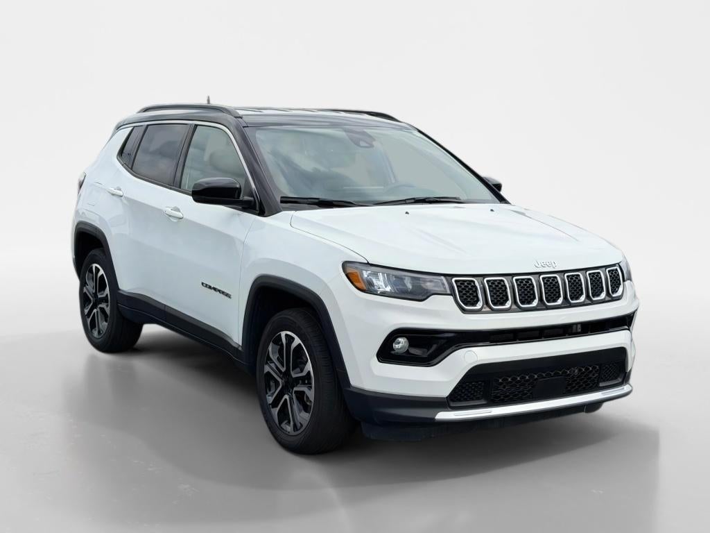 2024 Jeep Compass Limited in Bright White Clearcoat — front three-quarter view