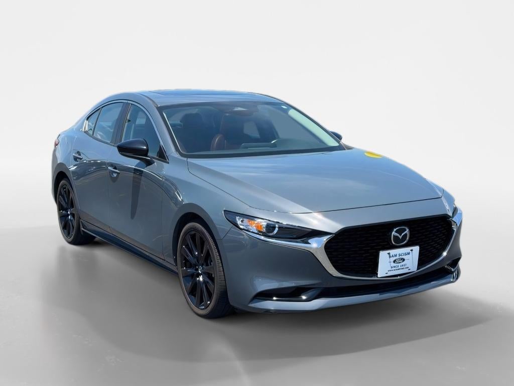 2024 Mazda Mazda3 2.5 S Carbon Edition in Polymetal Gray Metallic — front three-quarter view
