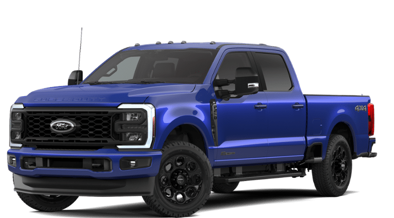 2026 Ford Super Duty F-250 XLT in Argon Blue Metallic — front three-quarter view